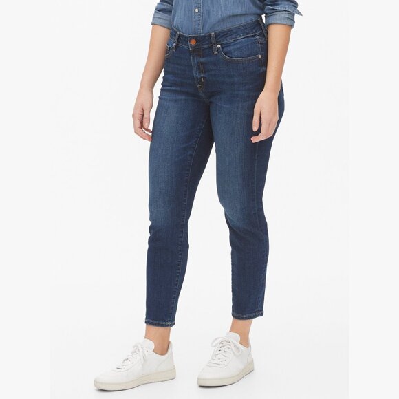 Gap Mid Rise Curvy True Skinny Jeans Dark Indigo 32 / 14 - Picture 6 of 10